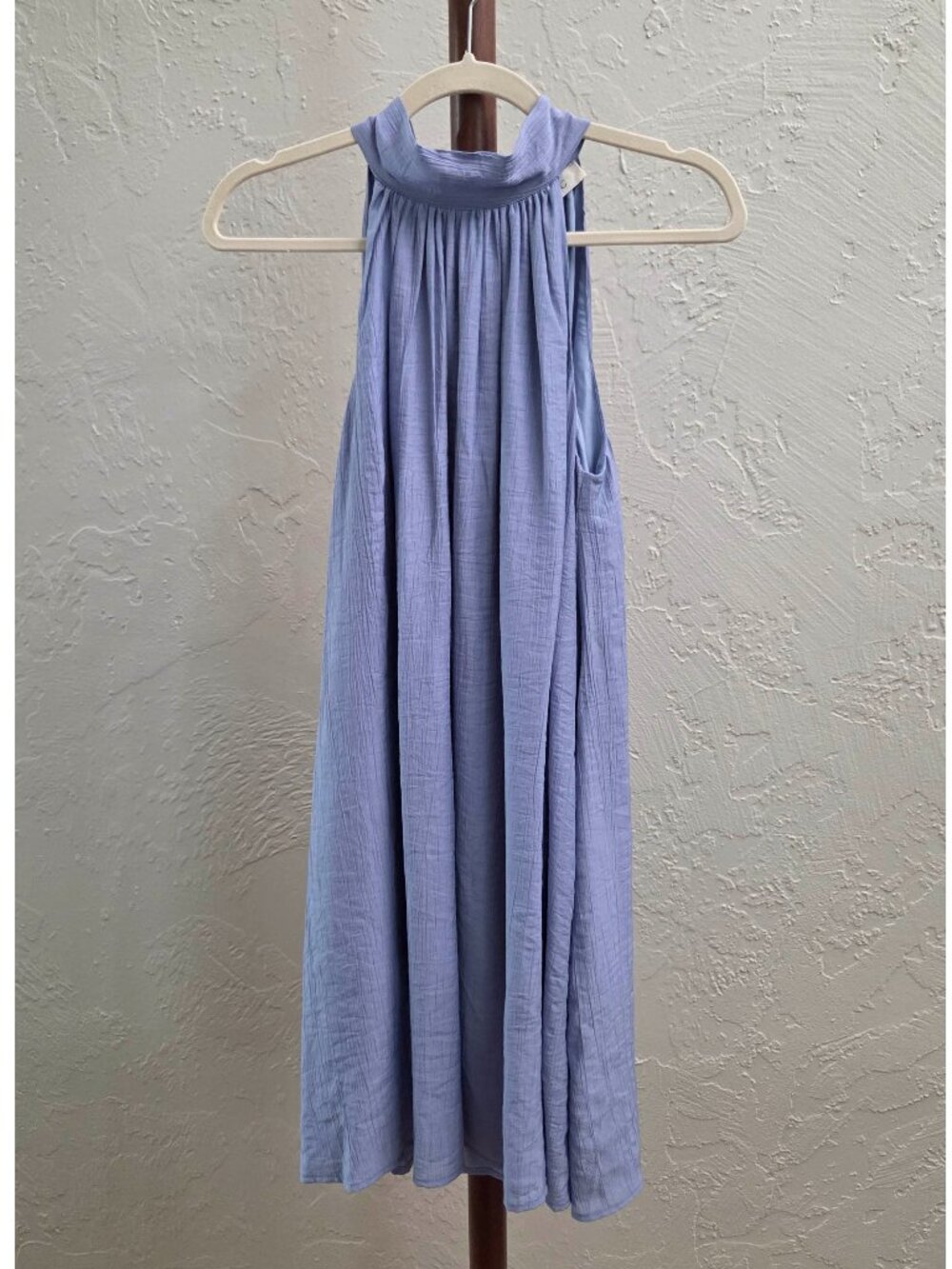 D48. Women's Blue High Neck Halter Mini Dress‎